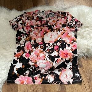 KARL LAGERFELD | Pink Floral Short Sleeve Top
